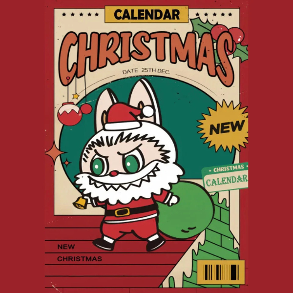 Ziemassvētku ierobežotā izdevuma Labubu figūriņu Adventes kalendārs