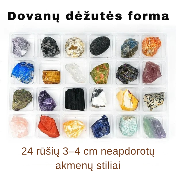 24 kristāla Adventes kalendārs ar dabīgiem akmeņiem