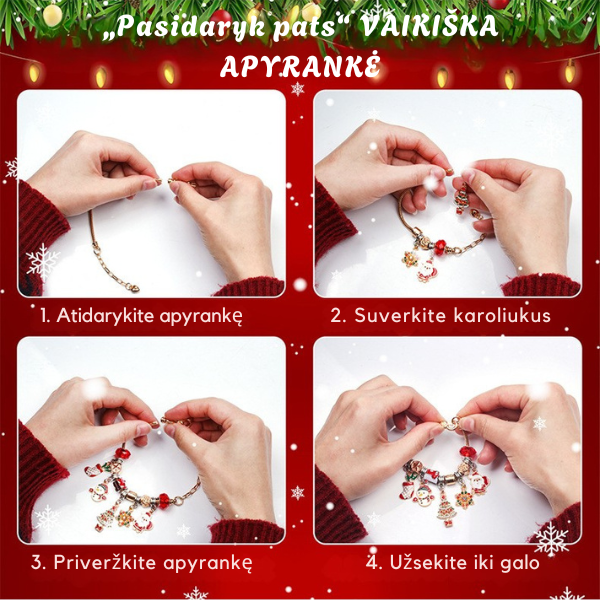 Adventes kalendārs meitenēm ar rokassprādzēm un piekariņiem