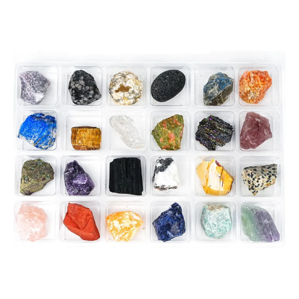 24 kristāla Adventes kalendārs ar dabīgiem akmeņiem