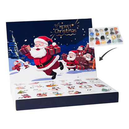 24 kristāla Adventes kalendārs ar dabīgiem akmeņiem